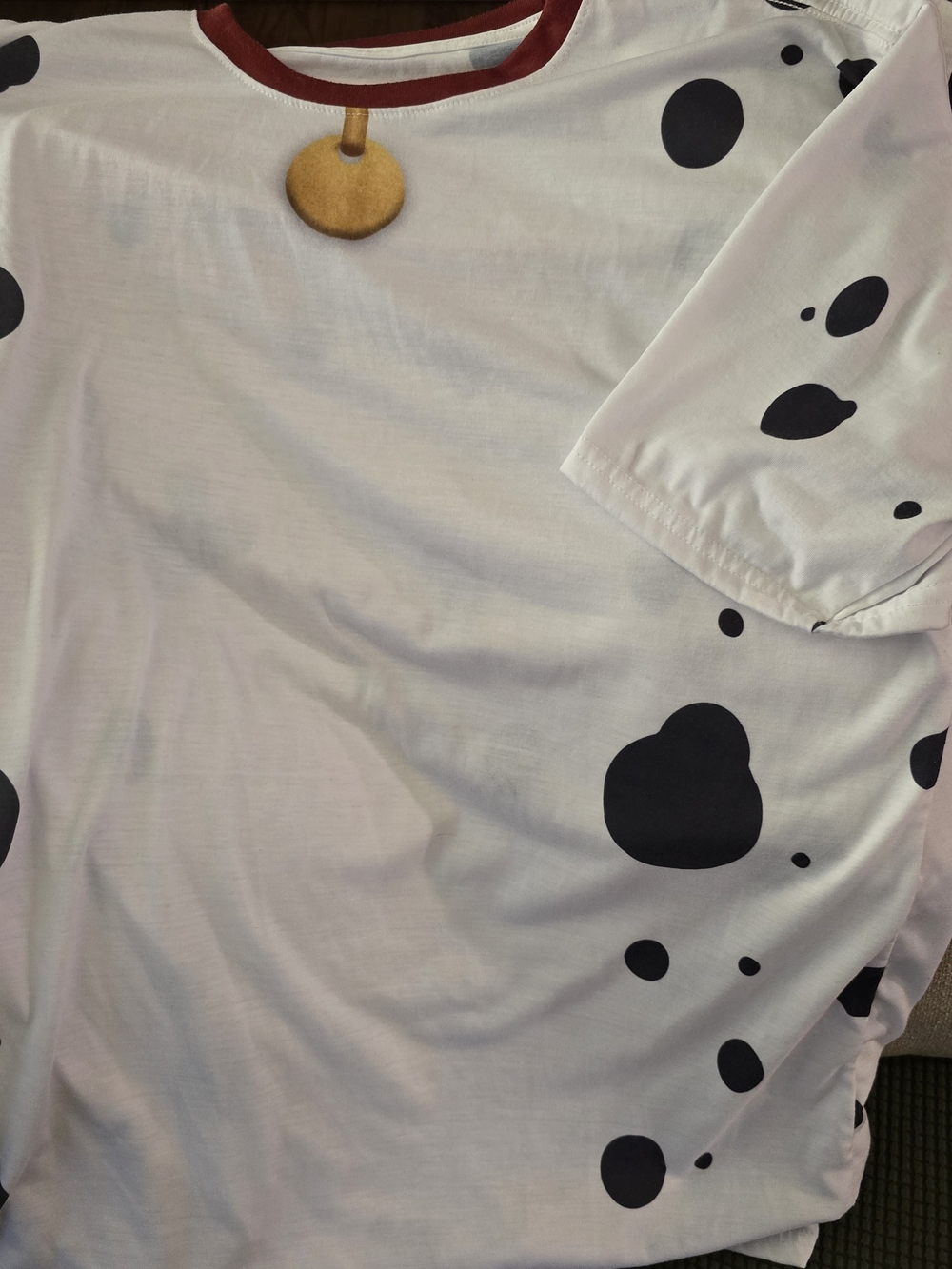 Men's White 101 Dalmation Shirt- 2XL Comfortable Cotton Blend